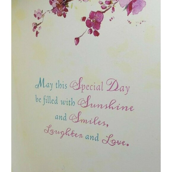 New Beginnings Birthday Card – 2 Blue Birds & Pink Floral Design with Matching E - Picture 7 of 12